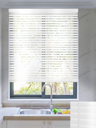 Gloss Lily White Real Wood Venetian Blind