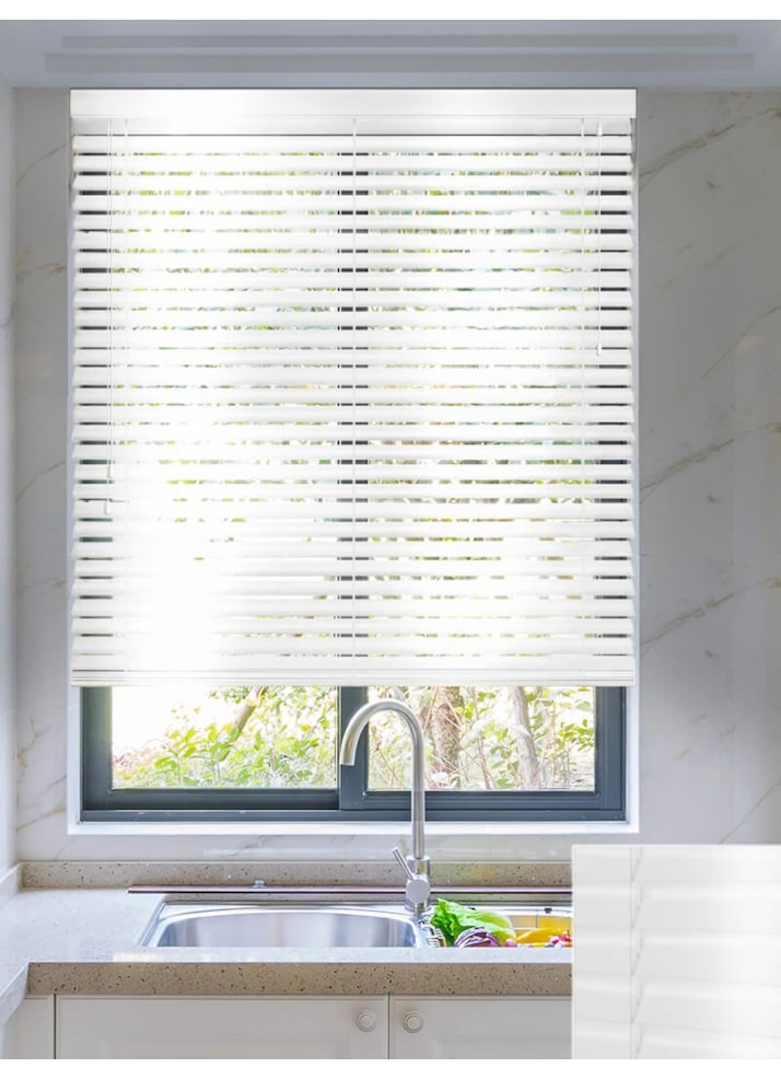 Gloss Lily White Real Wood Venetian Blind