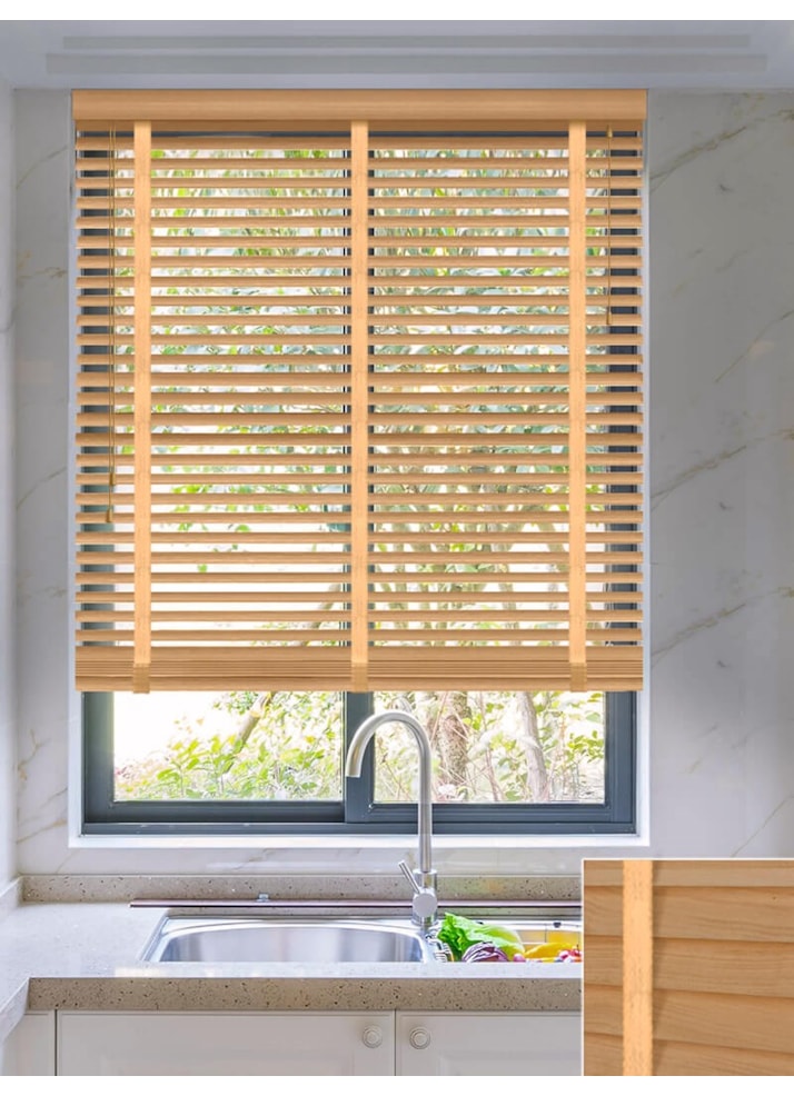 Timeless Oak Real Wood Venetian Blind With Tapes