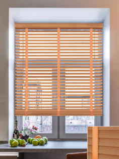 Toasted Oak Real Wood Venetian Blind With Tapes