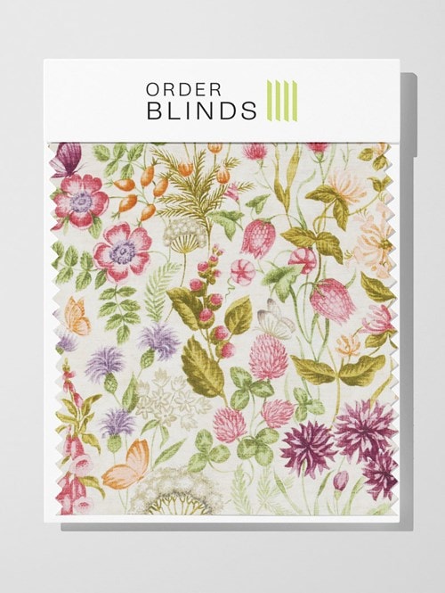 Field Flowers Copper Cotton Roman Blind