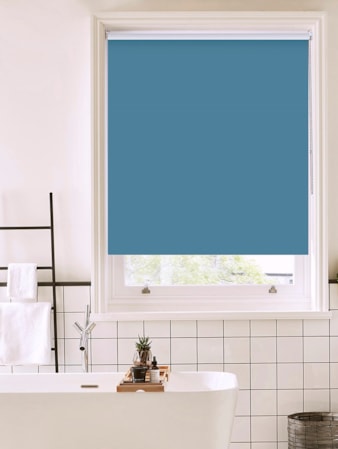 Flax Blue Bathroom Roller Blind