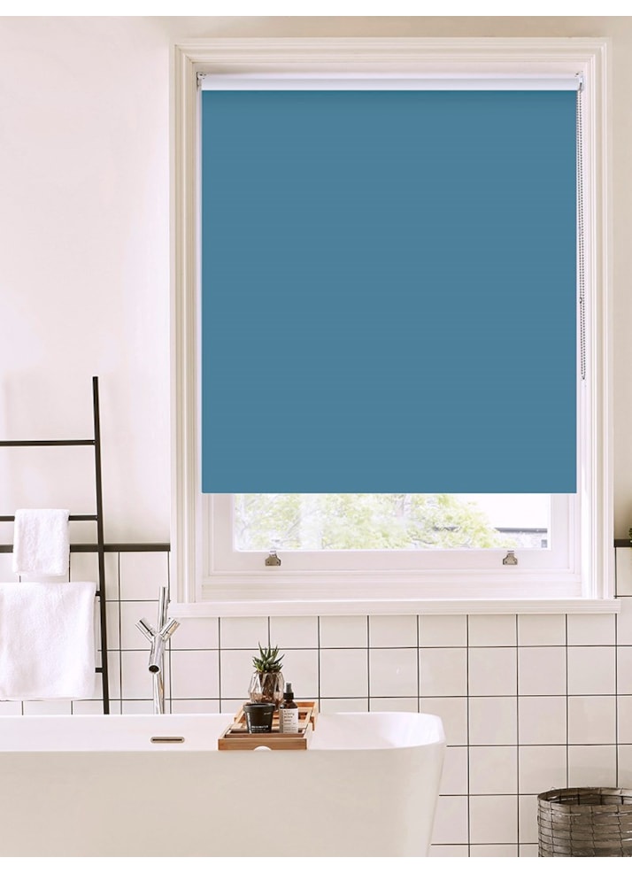 Flax Blue Bathroom Roller Blind