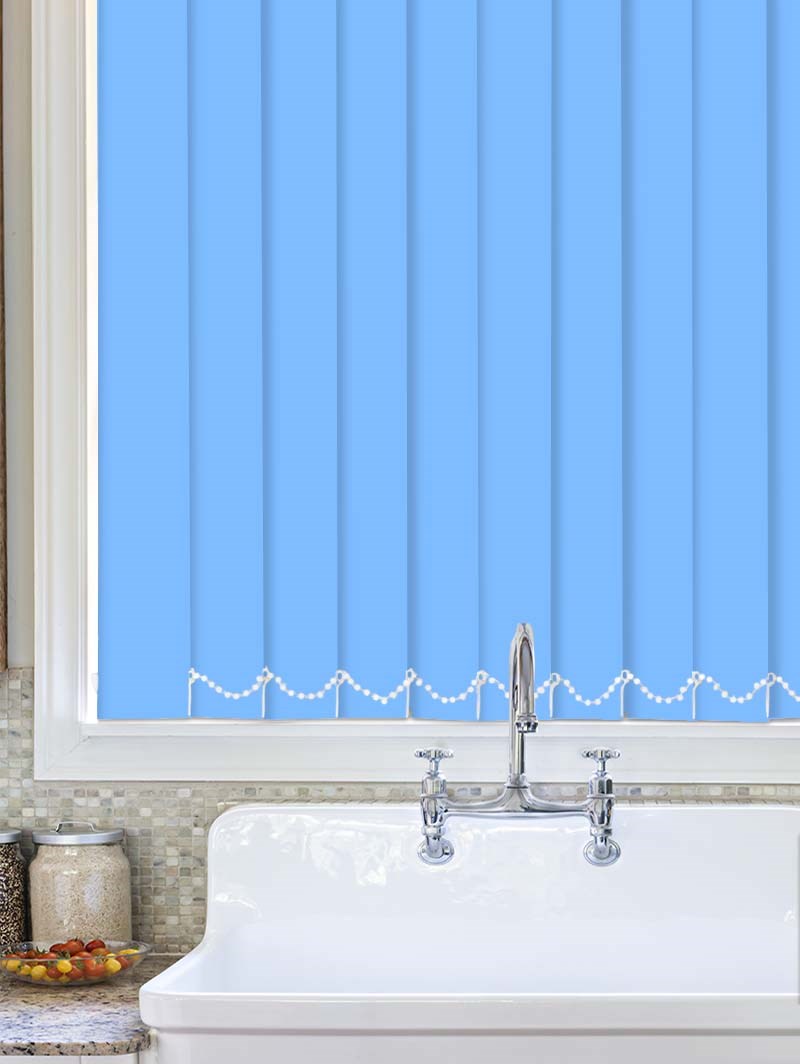 French Blue Waterproof 89mm Vertical Blind