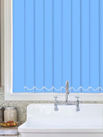 French Blue Waterproof 89mm Vertical Blind