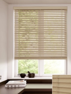 Greige Faux Wood Venetian Blind