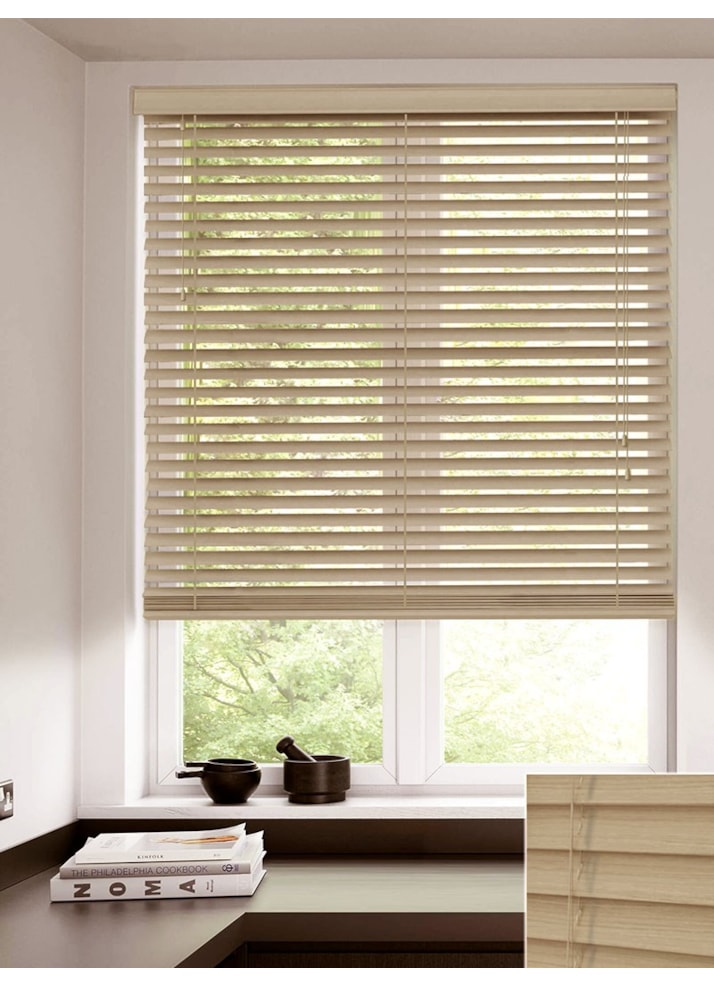 Greige Faux Wood Venetian Blind