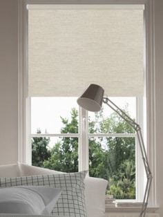 Grey Linen Blackout Thermal Roller Blind