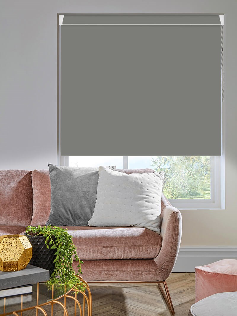 Ash Grey Blackout Grip Fit Roller Blind