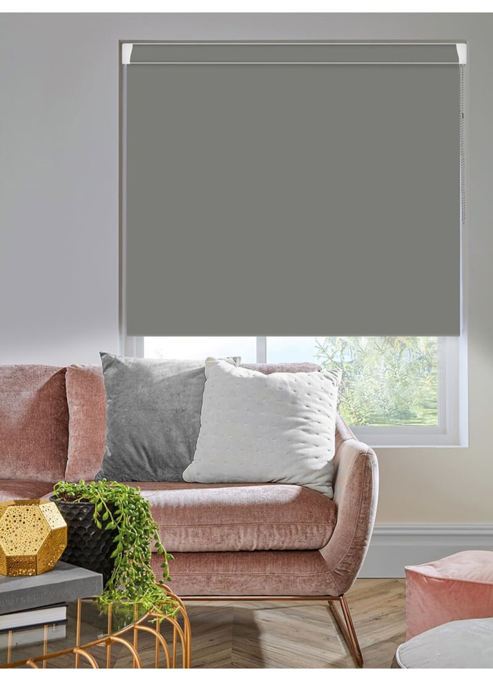 Ash Grey Blackout Grip Fit Roller Blind