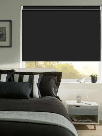 Black Blackout Grip Fit Roller Blind