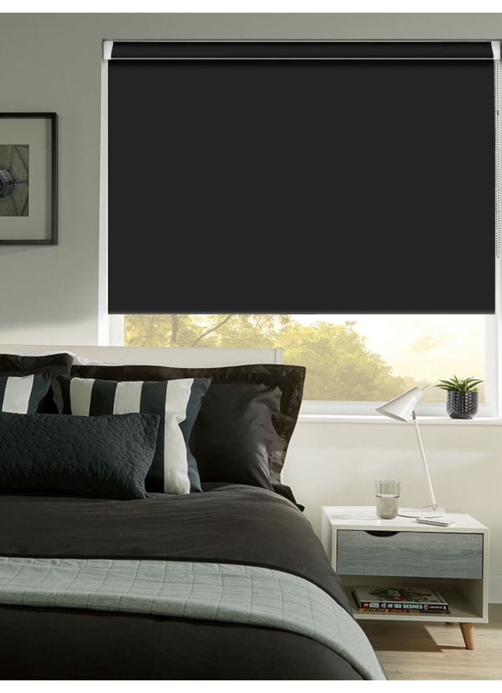 Black Blackout Grip Fit Roller Blind