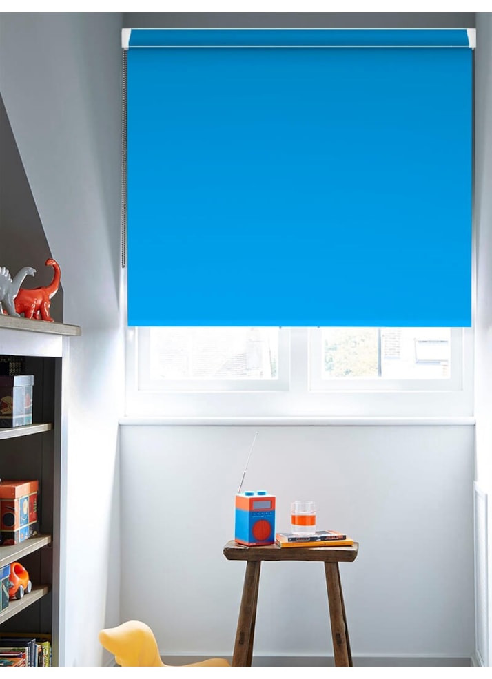 Bright Blue Blackout Grip Fit Roller Blind