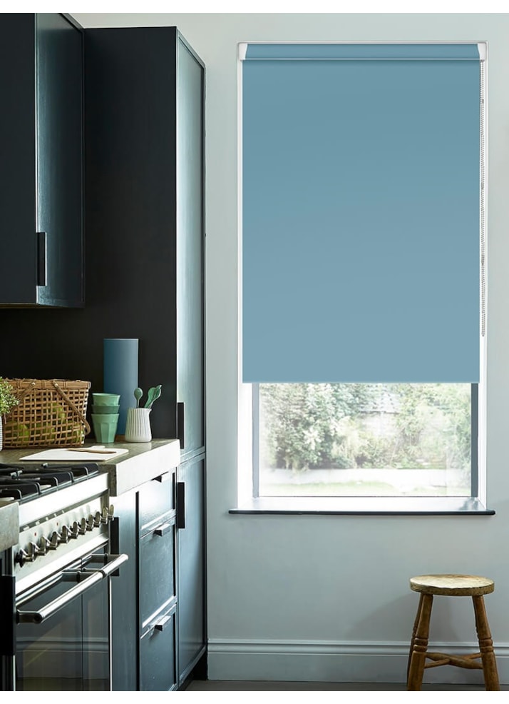 Cornfield Blue Blackout Grip Fit Roller Blind