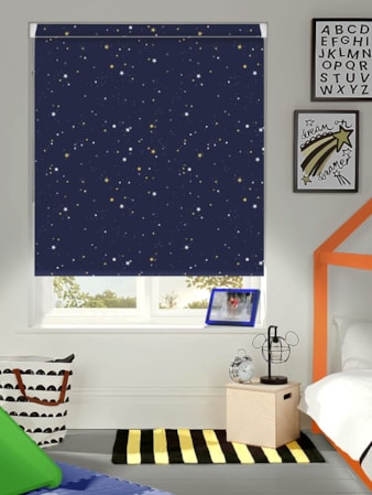 Starry Night Navy Blue Blackout Grip Fit Roller Blind