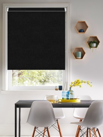 Linen Black Blackout Grip Fit Roller Blind