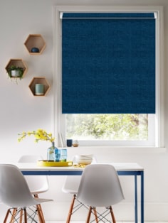 Linen Navy Blue Blackout Grip Fit Roller Blind