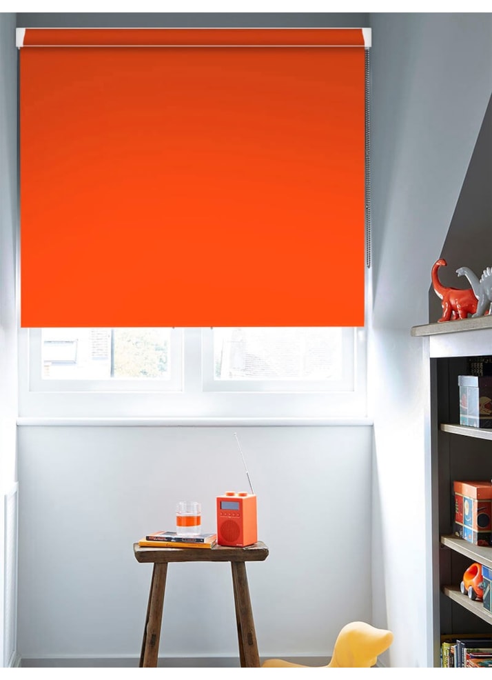 Mandarin Orange Blackout Grip Fit Roller Blind