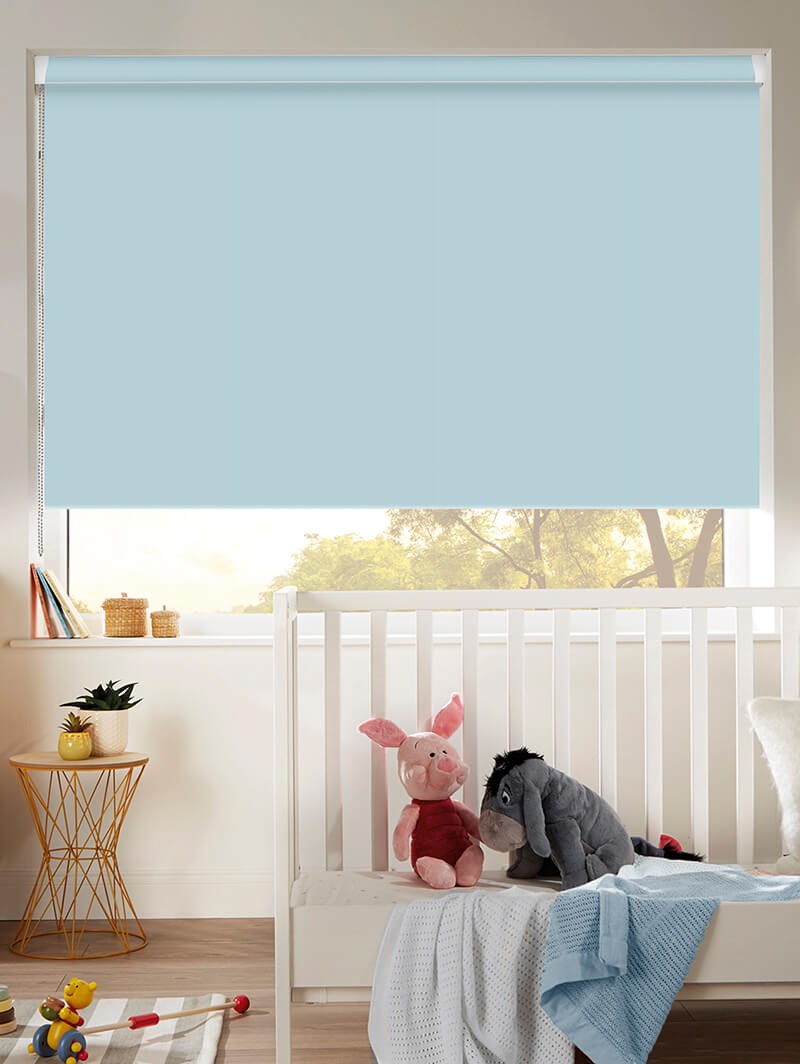 Pale Blue Premium Blackout Grip Fit Roller Blind