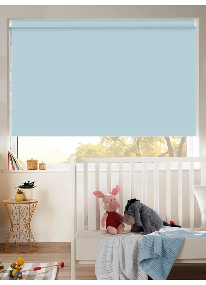 Pale Blue Premium Blackout Grip Fit Roller Blind