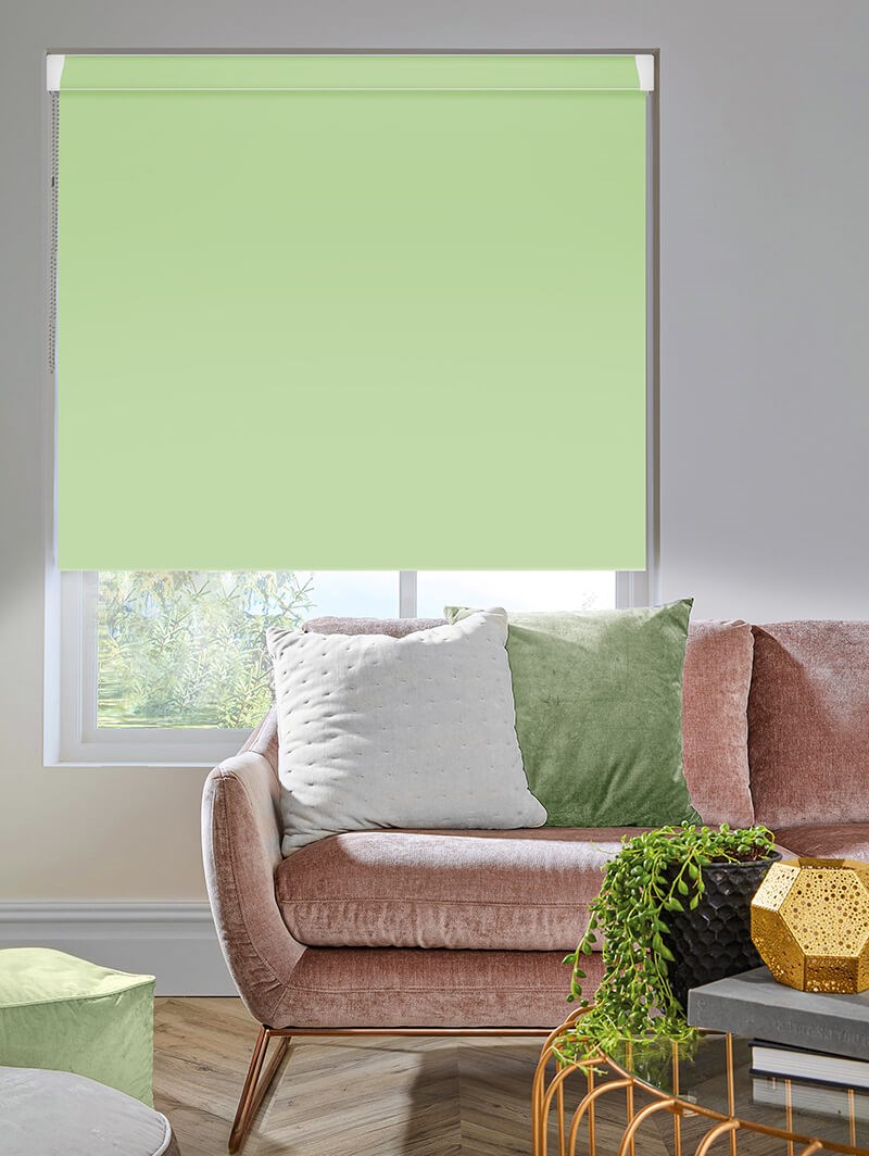 Pale Pistachio Green Blackout Grip Fit Roller Blind