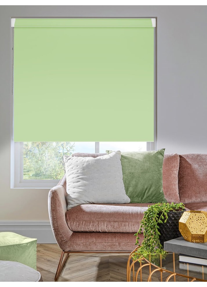 Pale Pistachio Green Blackout Grip Fit Roller Blind