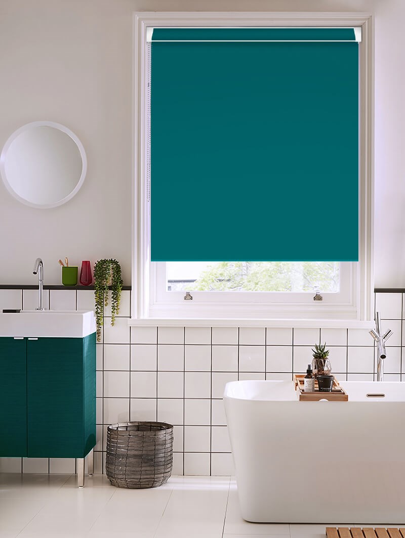 Tiki Teal Blackout Grip Fit Roller Blind