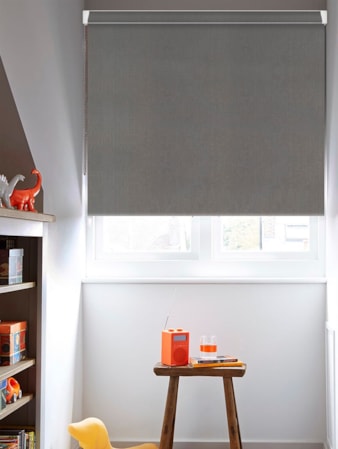 Windsor Dark Grey Blackout Grip Fit Roller Blind