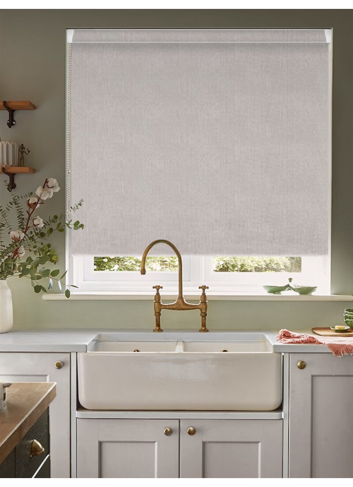 Windsor Light Grey Blackout Grip Fit Roller Blind