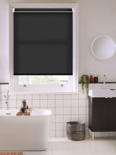 Deep Black Daylight Grip Fit Roller Blind