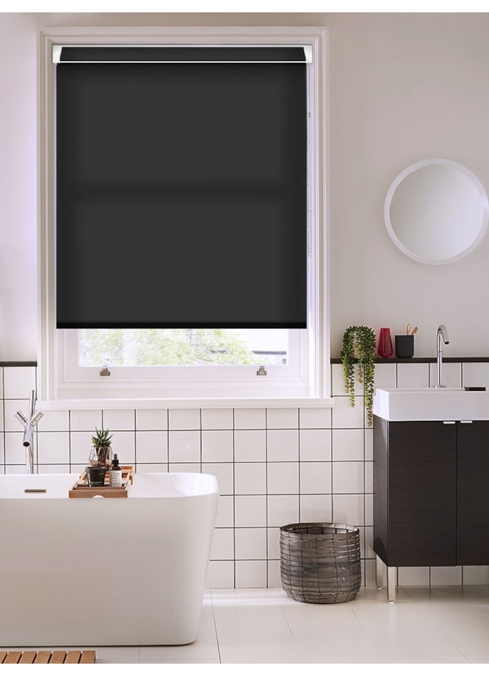 Deep Black Daylight Grip Fit Roller Blind