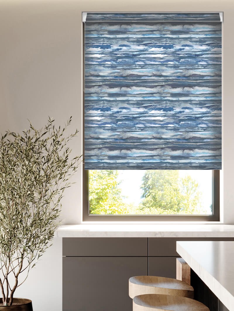 Aquarelle Stripe Denim Grip Fit Roller Blind