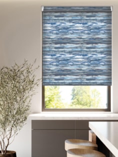 Aquarelle Stripe Denim Grip Fit Roller Blind