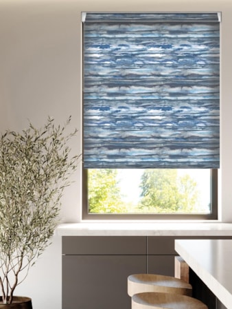 Aquarelle Stripe Denim Grip Fit Roller Blind