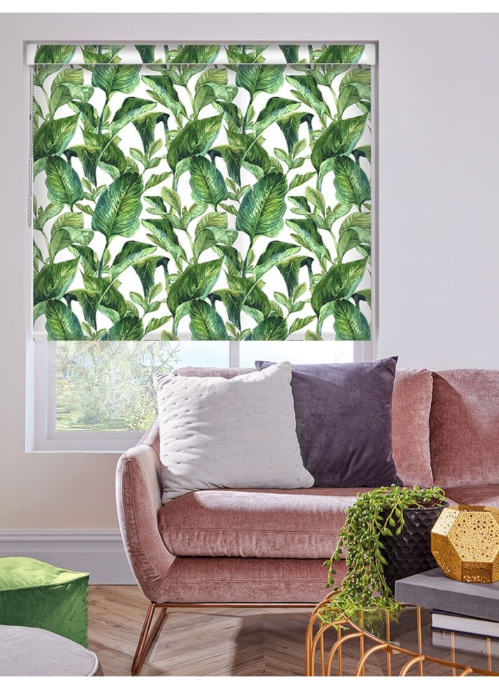 Jungle Leaves Day Floral Grip Fit Roller Blind