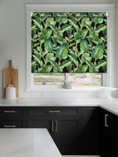 Jungle Leaves Night Floral Grip Fit Roller Blind