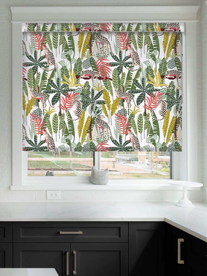 Jungalist Lime Floral Grip Fit Roller Blind