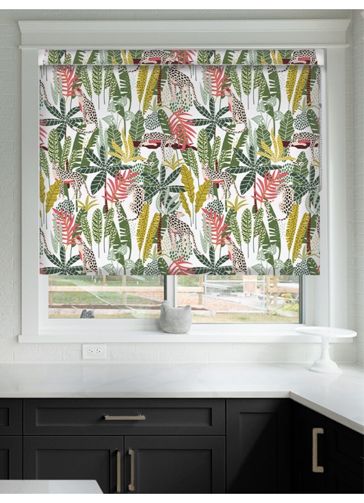 Jungalist Lime Floral Grip Fit Roller Blind