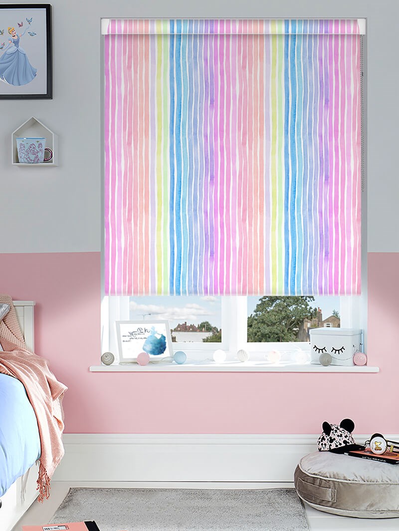 Rainbow Stripe Grip Fit Roller Blind