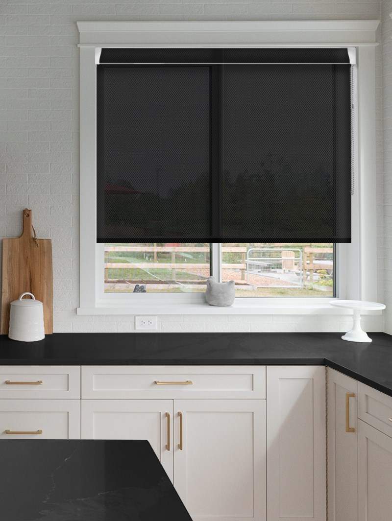 Black 3% Openness Sunscreen Grip Fit Roller Blind