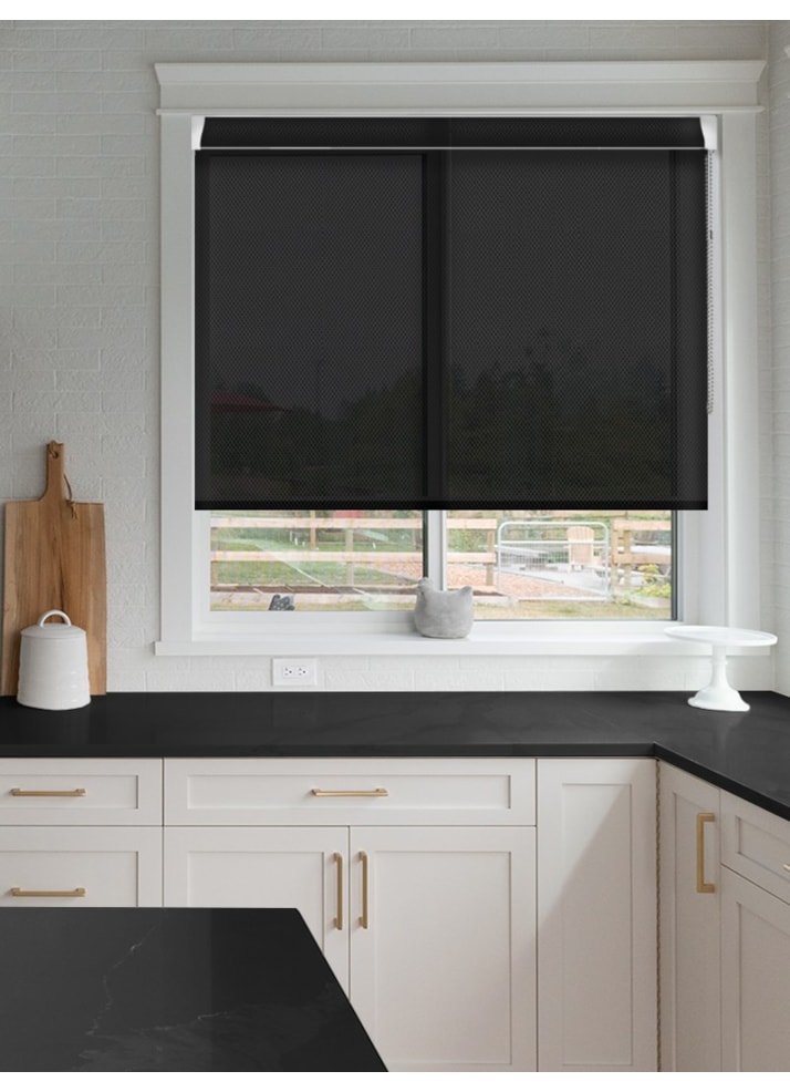 Black 3% Openness Sunscreen Grip Fit Roller Blind