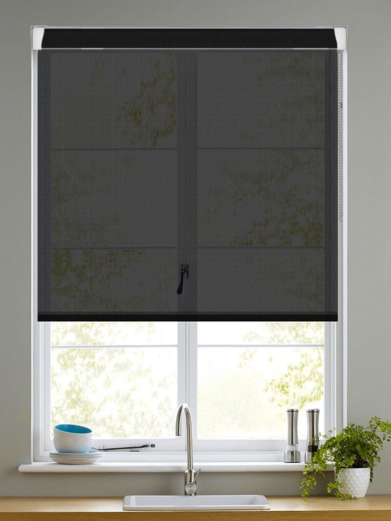 Black Sheer Grip Fit Roller Blind