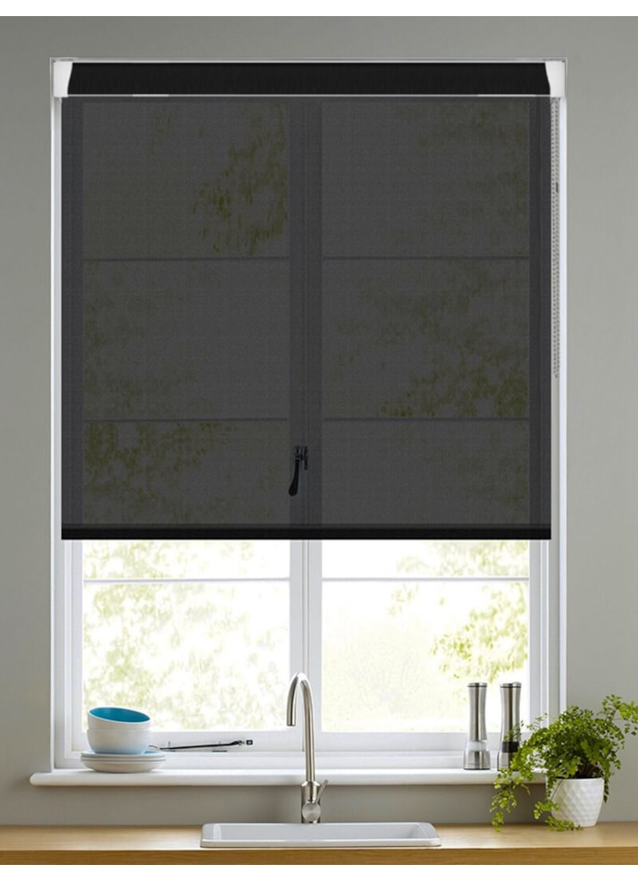 Black Sheer Grip Fit Roller Blind