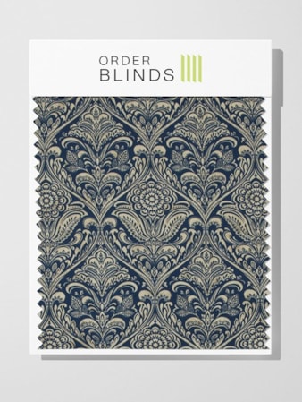 Hathaway Indigo Cotton Roman Blind