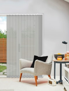 Horizon Pale Stone 89mm Sunscreen Vertical Blind