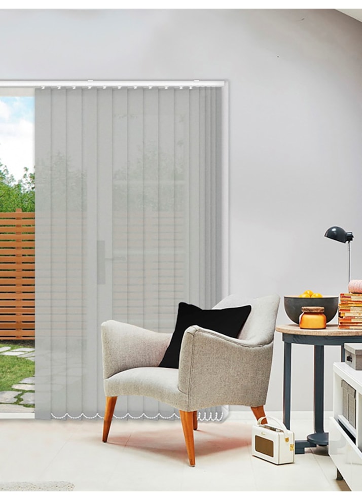 Horizon Pale Stone 89mm Sunscreen Vertical Blind