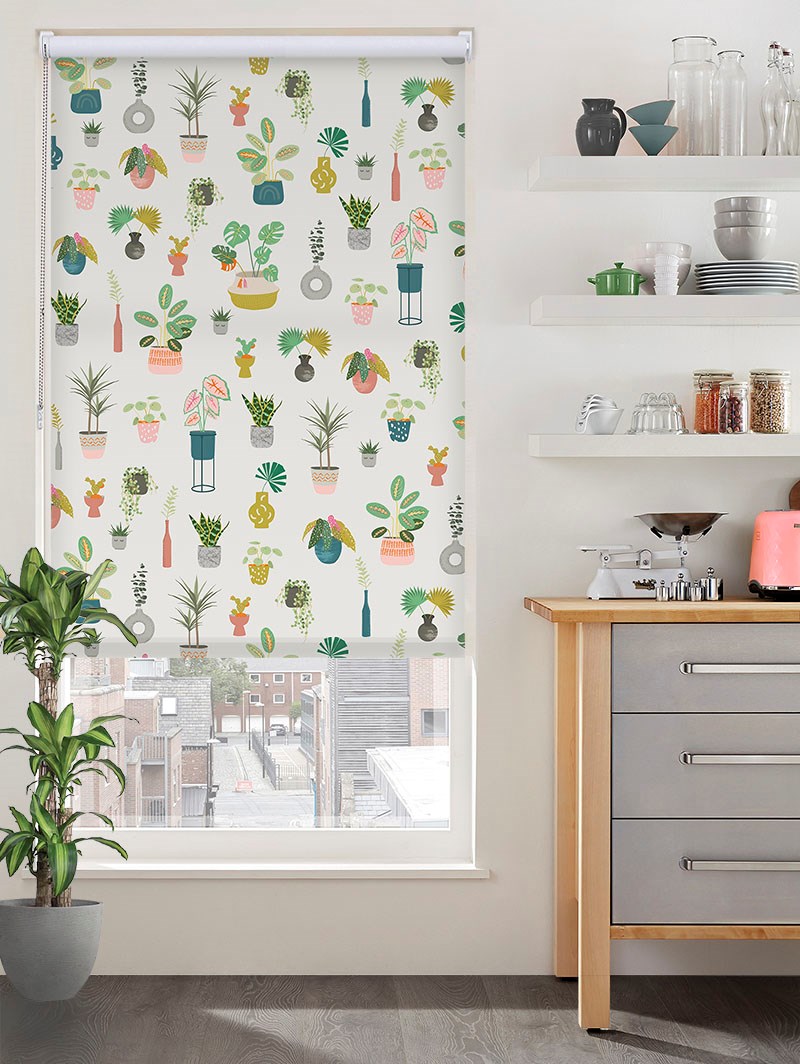 Houseplants Natural Roller Blind