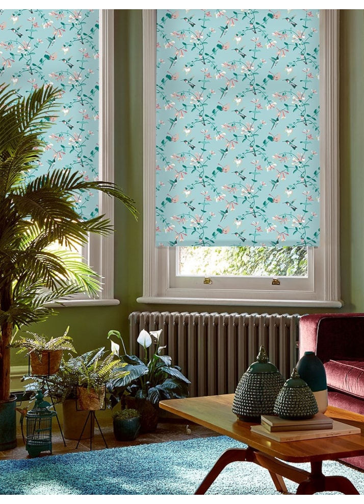 Hummingbird Mint Roller Blind by Lorna Syson