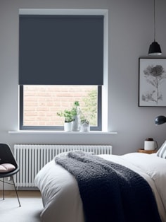 Indigo Blue Blackout Thermal Roller Blind