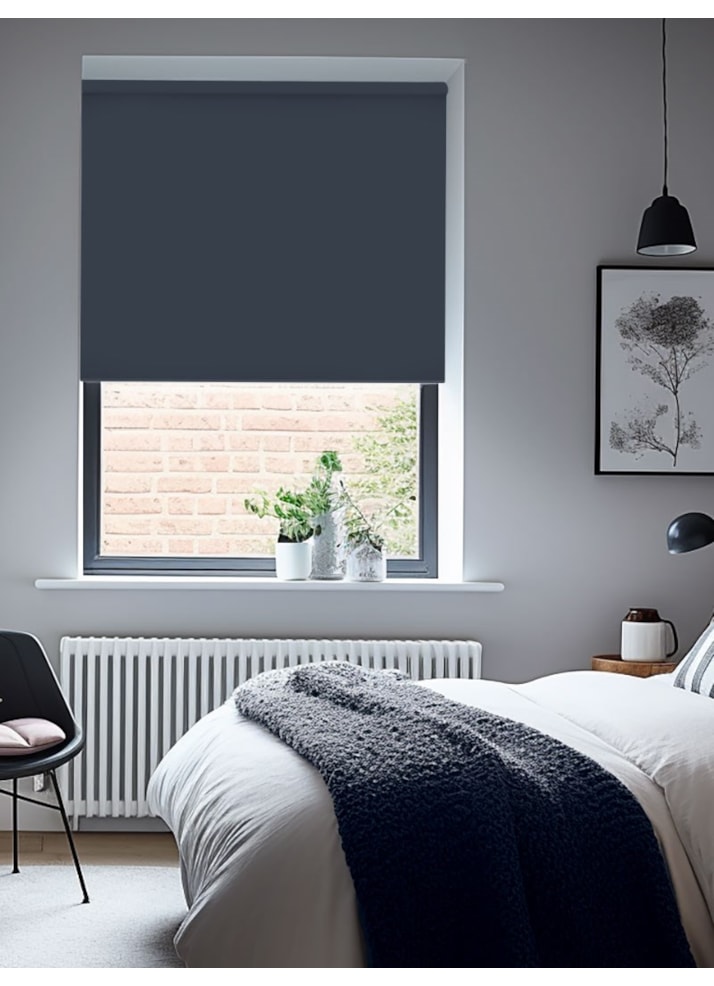 Indigo Blue Blackout Thermal Roller Blind